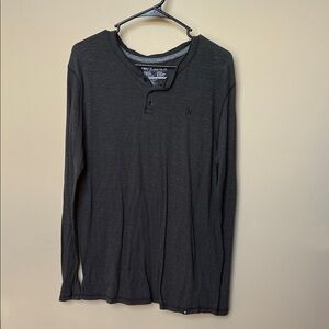Hurley Men's Charcoal Long Sleeve Henley